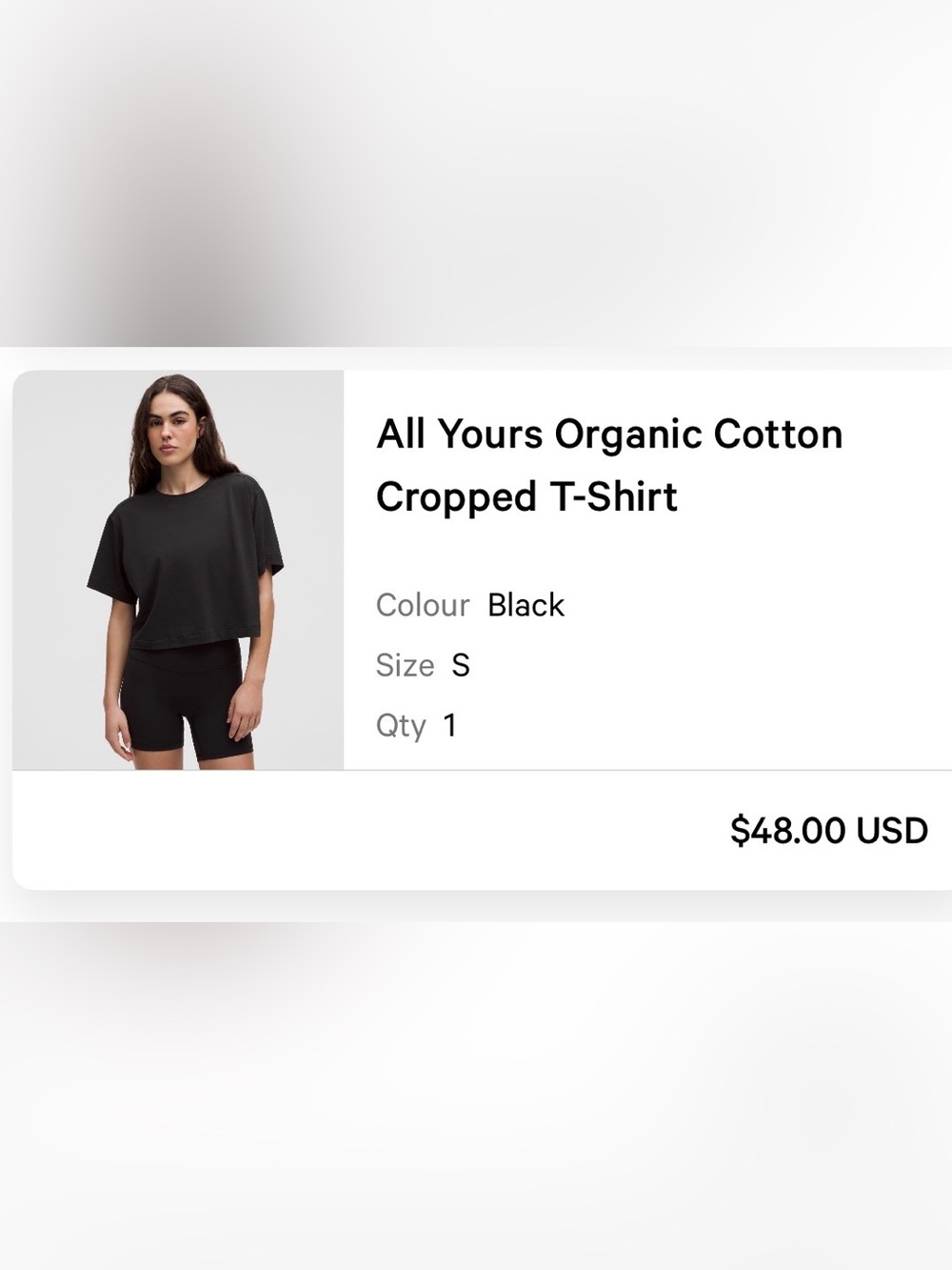 Lululemon Cropped T-Shirt - Black